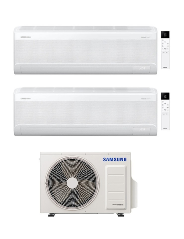 Samsung Climatizzatore Dual Split Inverter serie WINDFREE AVANT S2 9+9  R-32 Wi-Fi A+++ con AJ040TXJ2KG 4 Kw