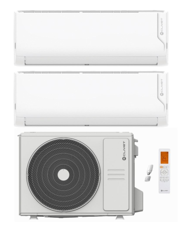 Climatizzatore Clivet Cristallo 2 Dual Split 12000+12000 Btu Inverter R-32 Wi-Fi A++ A+ U.E. 5.3 Kw