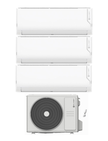 Climatizzatore Clivet Cristallo 2 Trial Split 9000+9000+9000 Btu Inverter R-32 Wi-Fi A++ A+ U.E. 6.1 Kw
