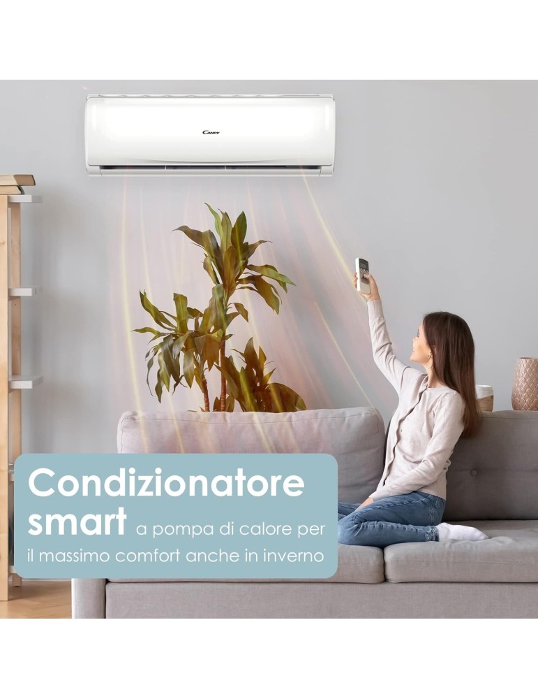Climatizzatore Condizionatore Candy Inverter serie PURA 18000 Btu CY-18RAIN R-32 Wi-Fi Integrato Classe A++/A+