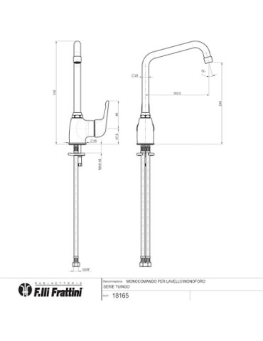 MONOCOMANDO PER LAVELLO MONOFORO BOCCA GIREVOLE TUINGO FRATTINI 2