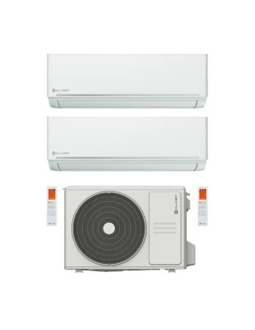 Climatizzatore Clivet Cristallol Dual Split 9000+12000 Btu U.E 6.1 Kw Inverter R-32 Wi-Fi Optional A++ A+
