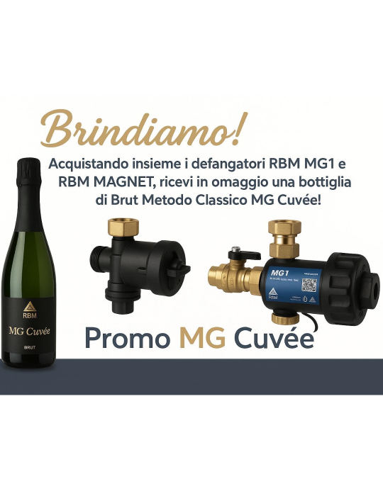 Kit Filtro defangatore magnetico sotto-caldaia RBM MG1 3/4 + Mag-Net 3/4