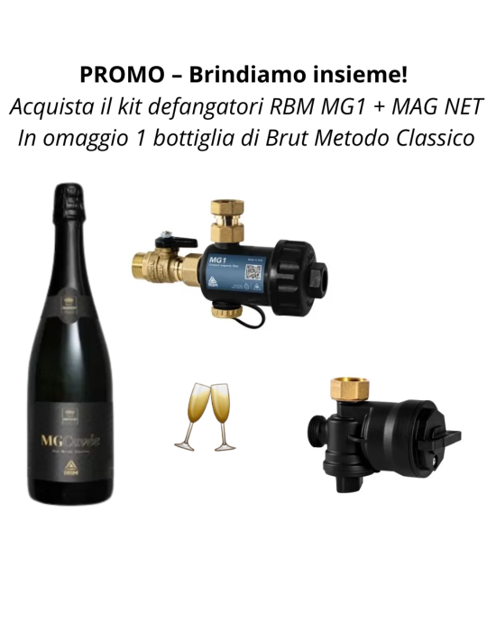 Kit Filtro defangatore magnetico sotto-caldaia RBM MG1 3/4 + Mag-Net 3/4