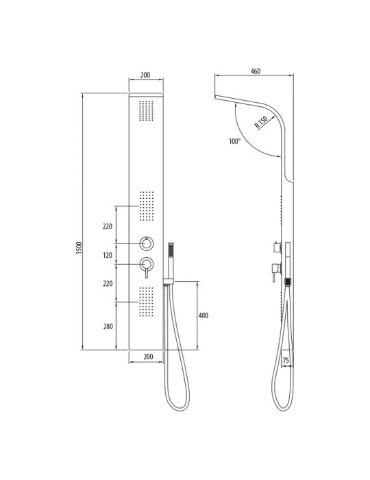 Queen Pannello doccia QPAN000001
