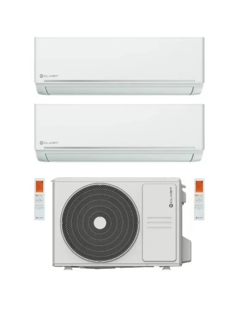 Climatizzatore Clivet EZCool Dual Split 9000+9000 Btu Inverter R-32 Wi-Fi Optional A++ A+ U.E. 4.1 Kw