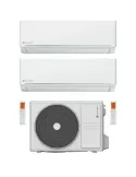 Climatizzatore Clivet Cristallol Dual Split 9000+12000 Btu U.E 6.1 Kw Inverter R-32 Wi-Fi Optional A++ A+