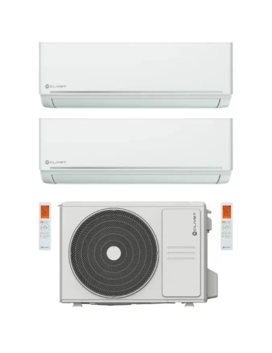 Climatizzatore Clivet EZCool Dual Split 9000+12000 Btu Inverter R-32 Wi-Fi Optional A++ A+ U.E. 5.3 Kw