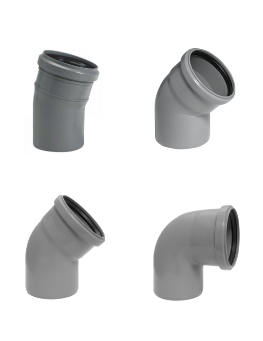 Curve miste ad innesto Bampi in polipropilene grigio