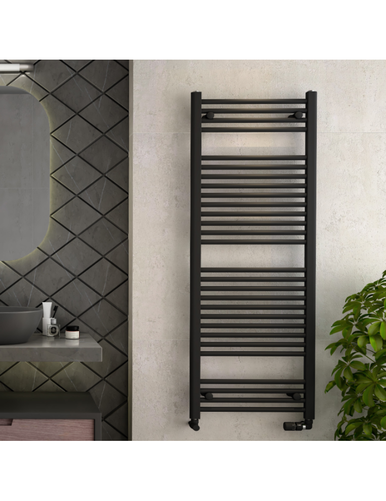 SCALDASALVIETTE TERMOARREDO ZEHNDER AURA Nero Opaco Versione Idronica e Mista INT. 45