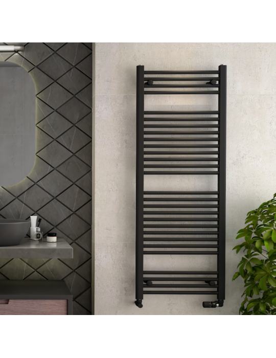 SCALDASALVIETTE TERMOARREDO ZEHNDER AURA Nero Opaco Versione Idronica e Mista INT. 45