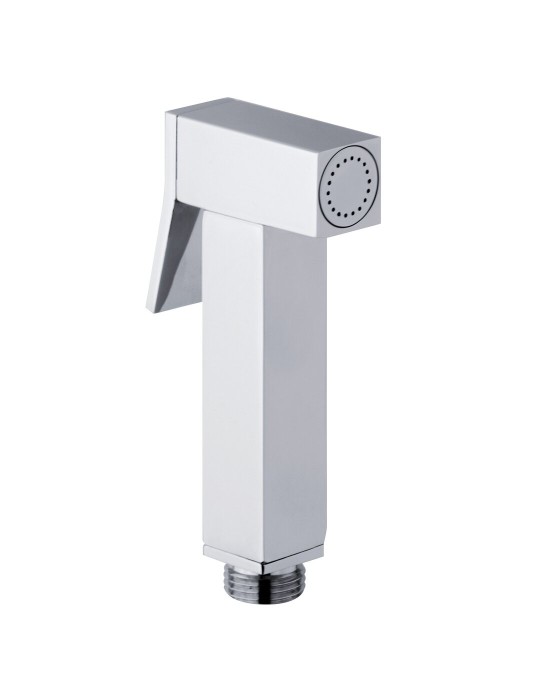 SPHERA Set Idroscopino con doccia SHUT OFF square DC5076, rubinetto ruis13 e flessibile da cm120 cromo