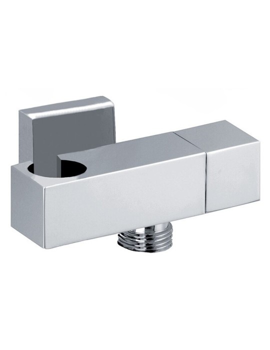 SPHERA Set Idroscopino con doccia SHUT OFF square DC5076, rubinetto ruis13 e flessibile da cm120 cromo