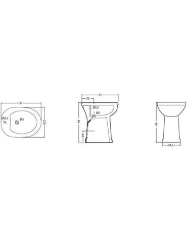 Bidet terza età chiuso ceramica bianca serie comfort Alice Ceramica 2