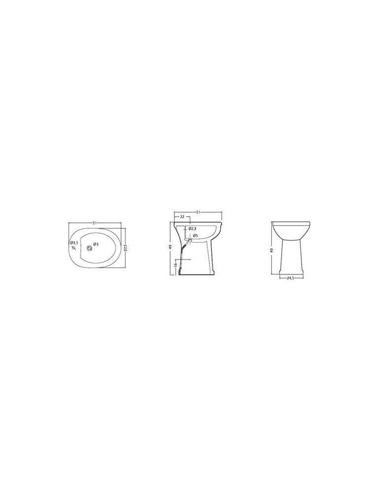 Bidet terza età chiuso ceramica bianca serie comfort Alice Ceramica