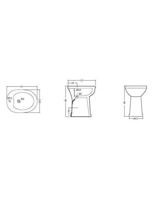Bidet terza età chiuso ceramica bianca serie comfort Alice Ceramica