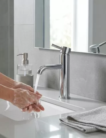 Miscelatore Lavabo Argo Serie STILO - Design Cromo Moderno 2